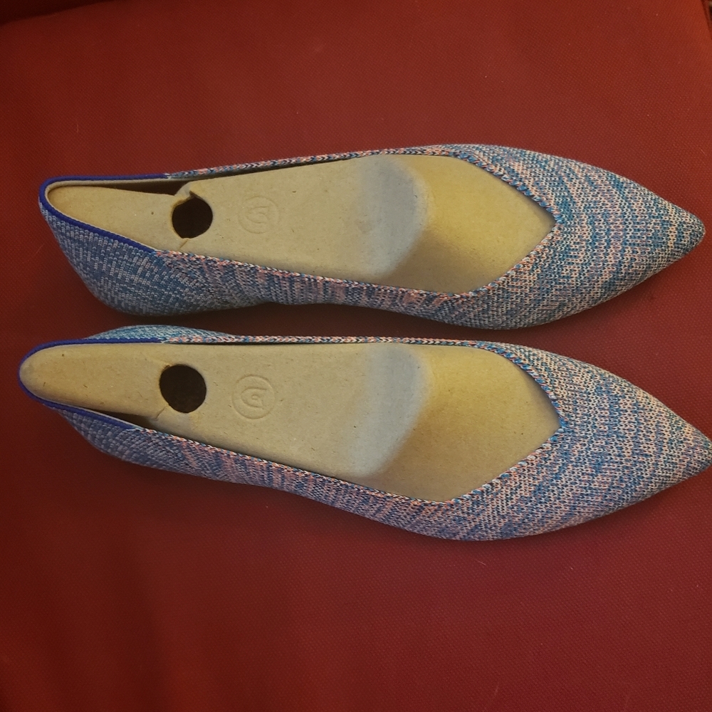 Rothy's 10 Turquoise Melange Points like new!